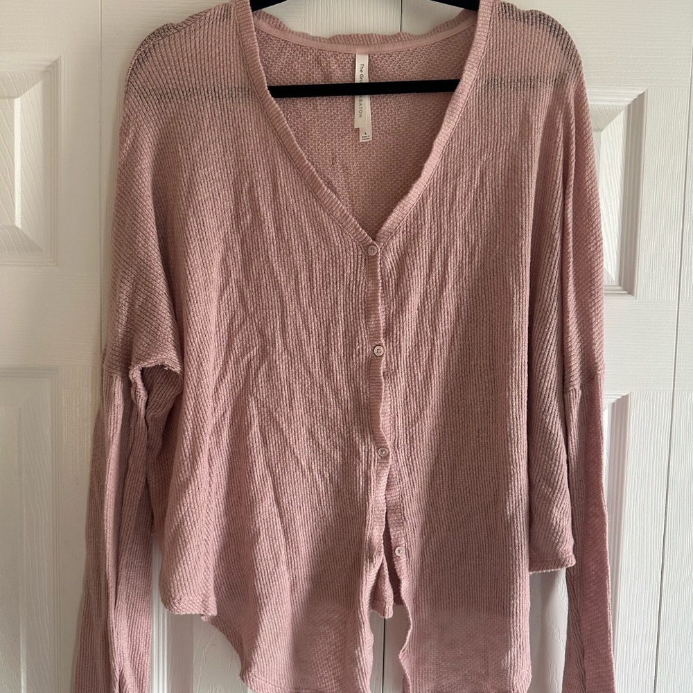 Pink Button-Up Babaton Cardigan